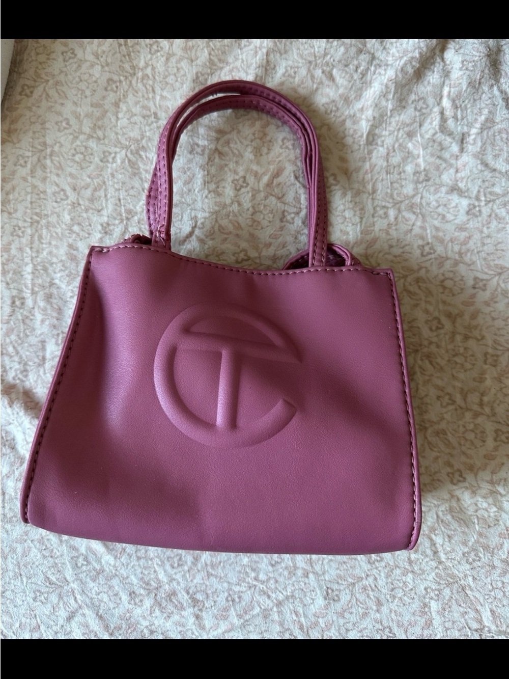 T-Logo Small Tote in Mauve Pink
